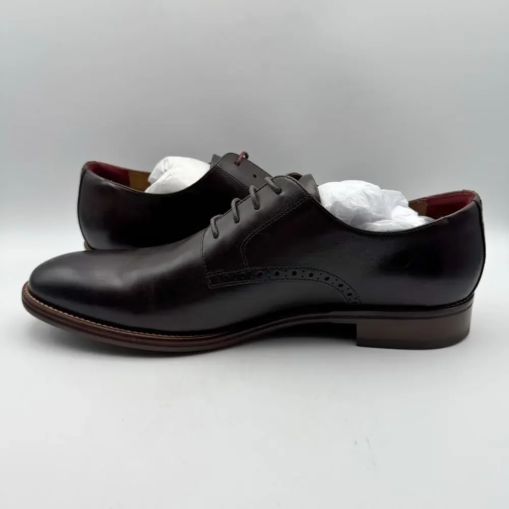 JOHNSTON & MURPHY Mens Conard 2.0 Dress Shoes US 13D Mahogany Brown Leather NIB